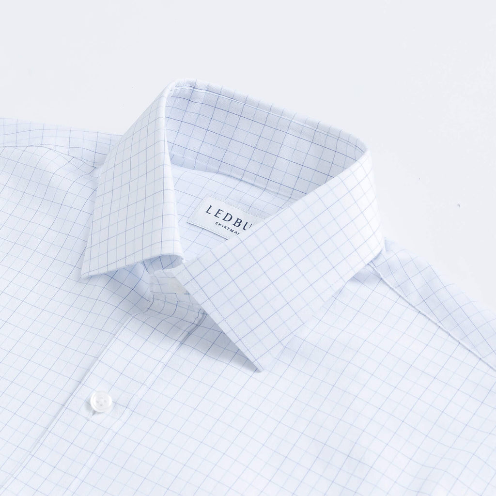 The Blue Albini Smallridge Check Custom Shirt Custom Dress Shirt- Ledbury