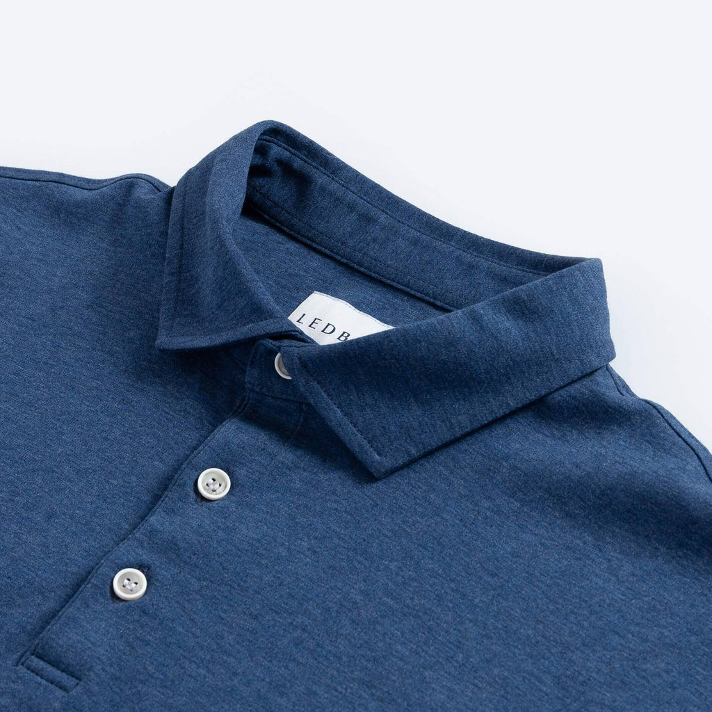 The Dark Blue Heather Arlon Knit Custom Polo Custom Polo- Ledbury