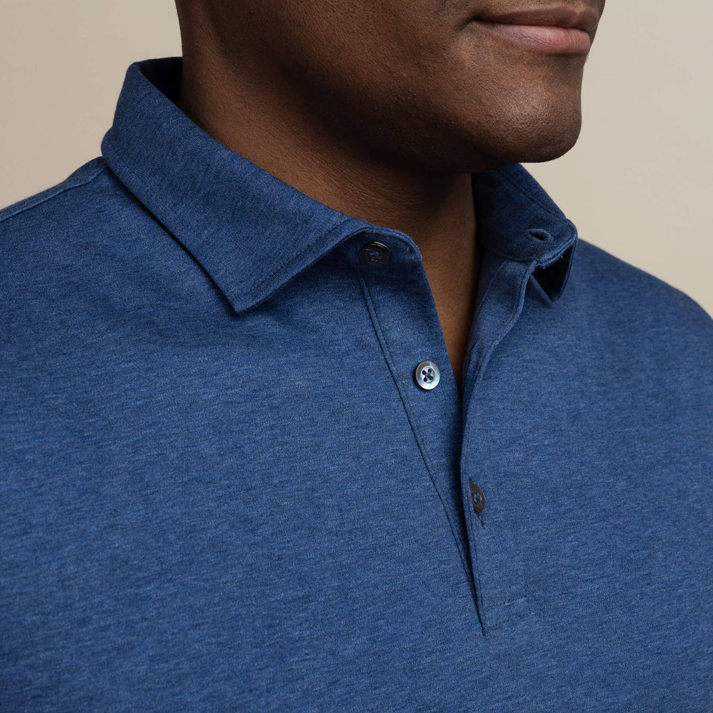 The Dark Blue Heather Arlon Knit Custom Polo Custom Polo- Ledbury