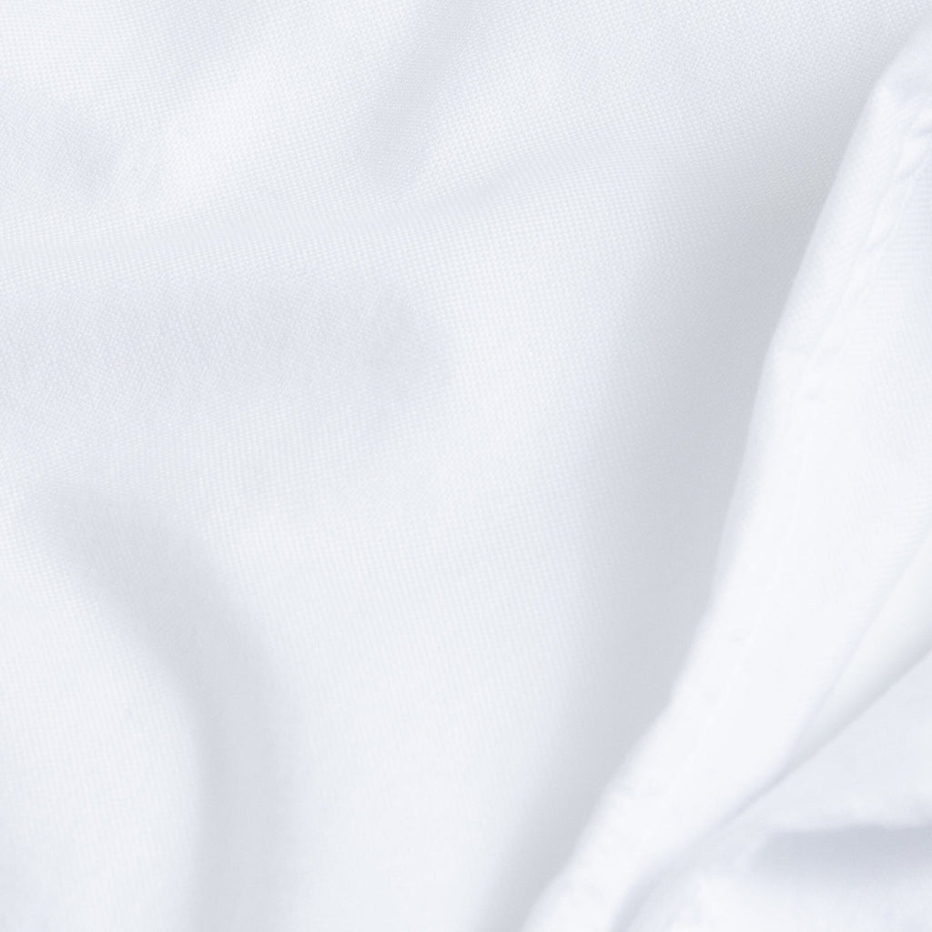 The White Asbury Oxford Soft Shirt with Blue Buttons Dress Shirt- Ledbury