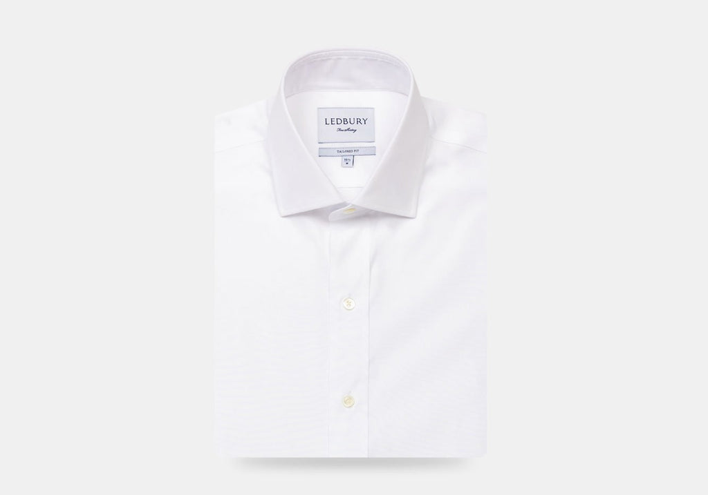The White Astor Poplin Dress Shirt Dress Shirt- Ledbury
