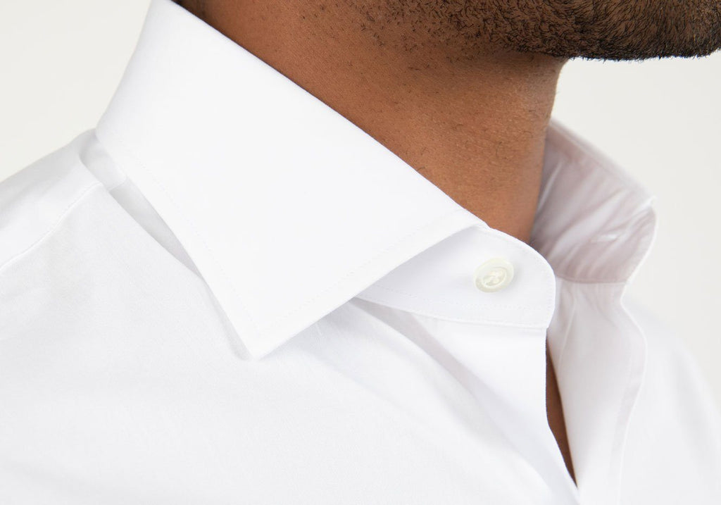 The White Italian-woven Astor Poplin Dress Shirt Dress Shirt- Ledbury