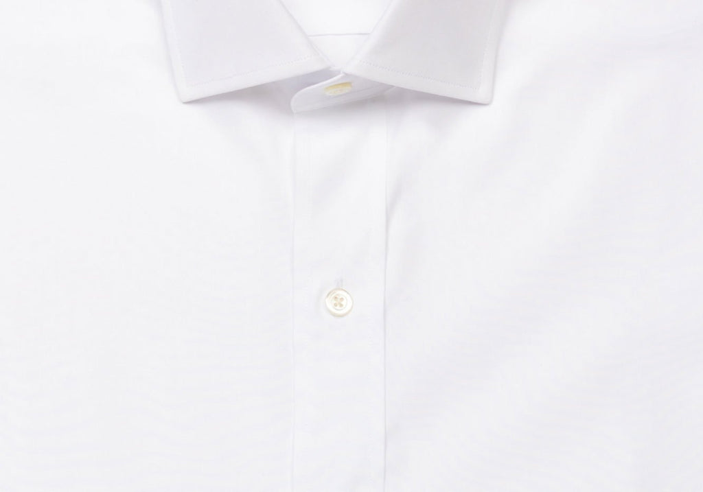 The White Italian-woven Astor Poplin Dress Shirt Dress Shirt- Ledbury