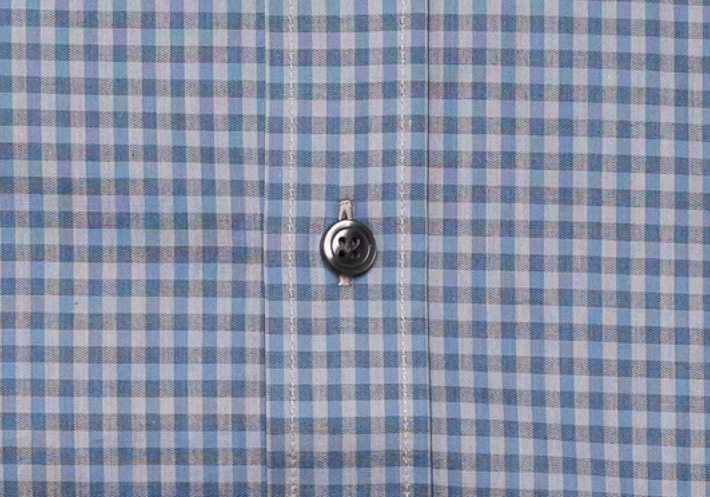 The Cadet Blue Barfield Gingham Dress Shirt Dress Shirt- Ledbury