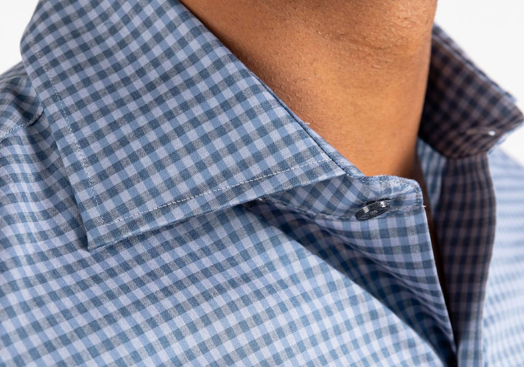 The Cadet Blue Barfield Gingham Dress Shirt Dress Shirt- Ledbury