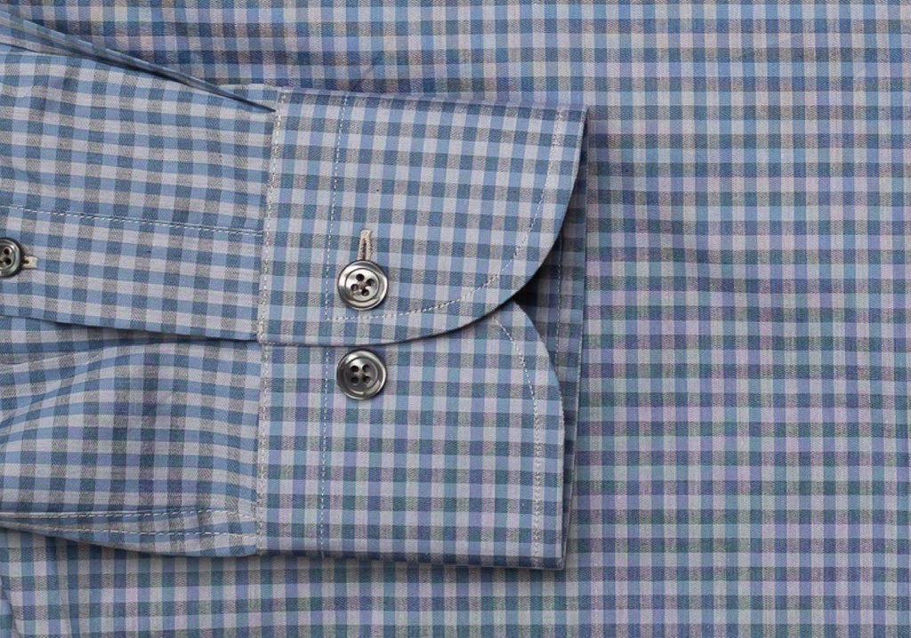 The Cadet Blue Barfield Gingham Dress Shirt Dress Shirt- Ledbury