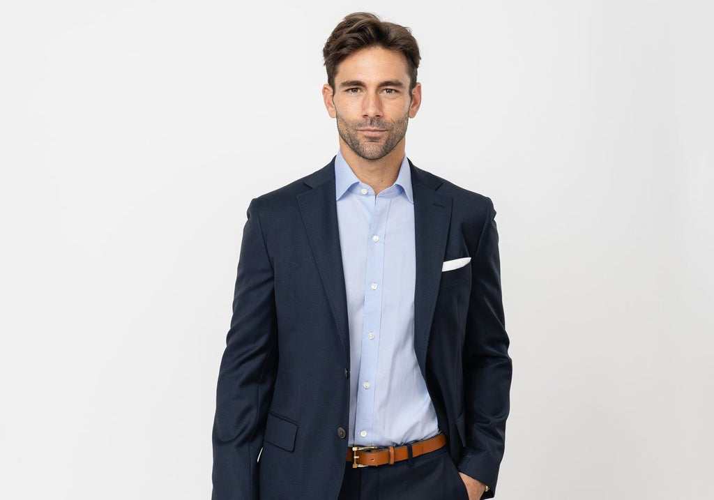 The Blue Astor Poplin Dress Shirt Dress Shirt- Ledbury