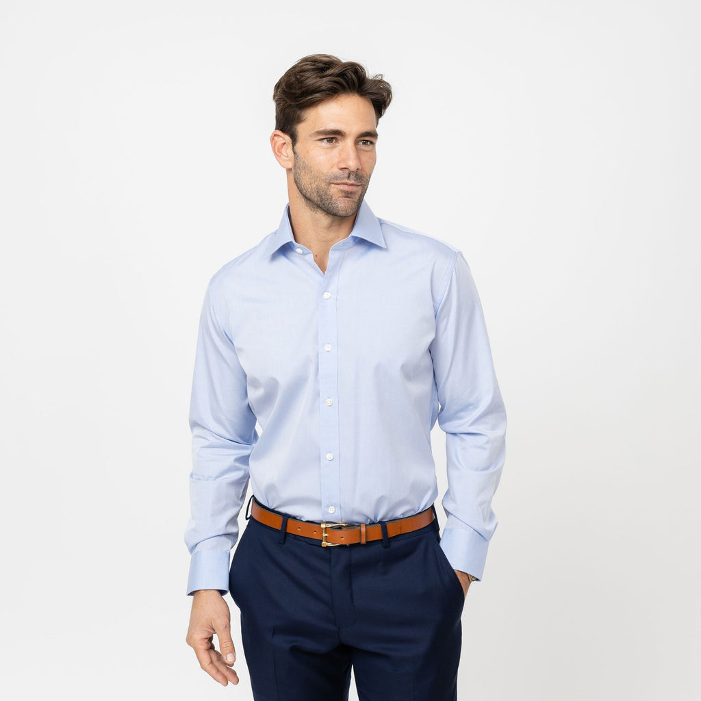 The Blue Astor Poplin Dress Shirt Dress Shirt- Ledbury