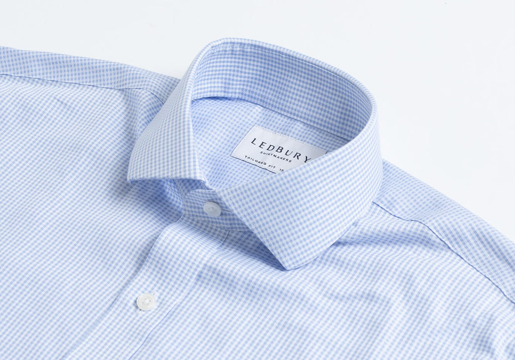 The Blue Lothrop Non Iron Gingham Dress Shirt Dress Shirt- Ledbury