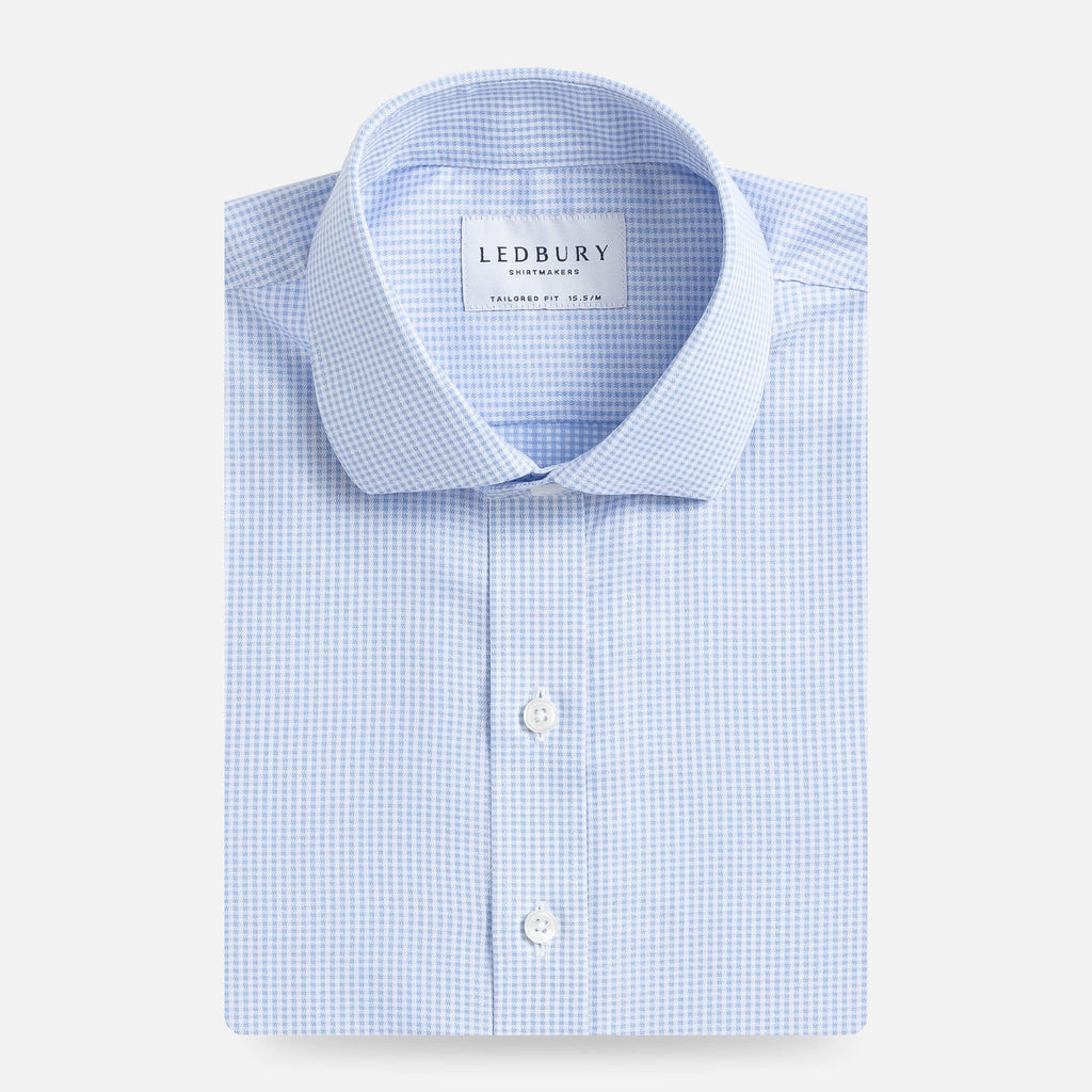 The Blue Lothrop Non Iron Gingham Dress Shirt Dress Shirt- Ledbury