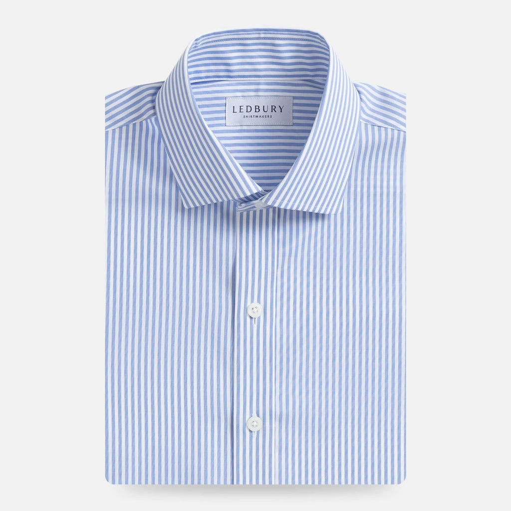 The Blue Wheeler Non Iron Stripe Custom Shirt Custom Dress Shirt- Ledbury