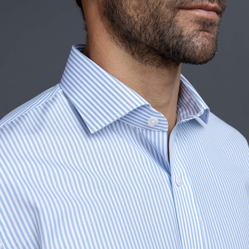 The Blue Wheeler Non Iron Stripe Custom Shirt Custom Dress Shirt- Ledbury