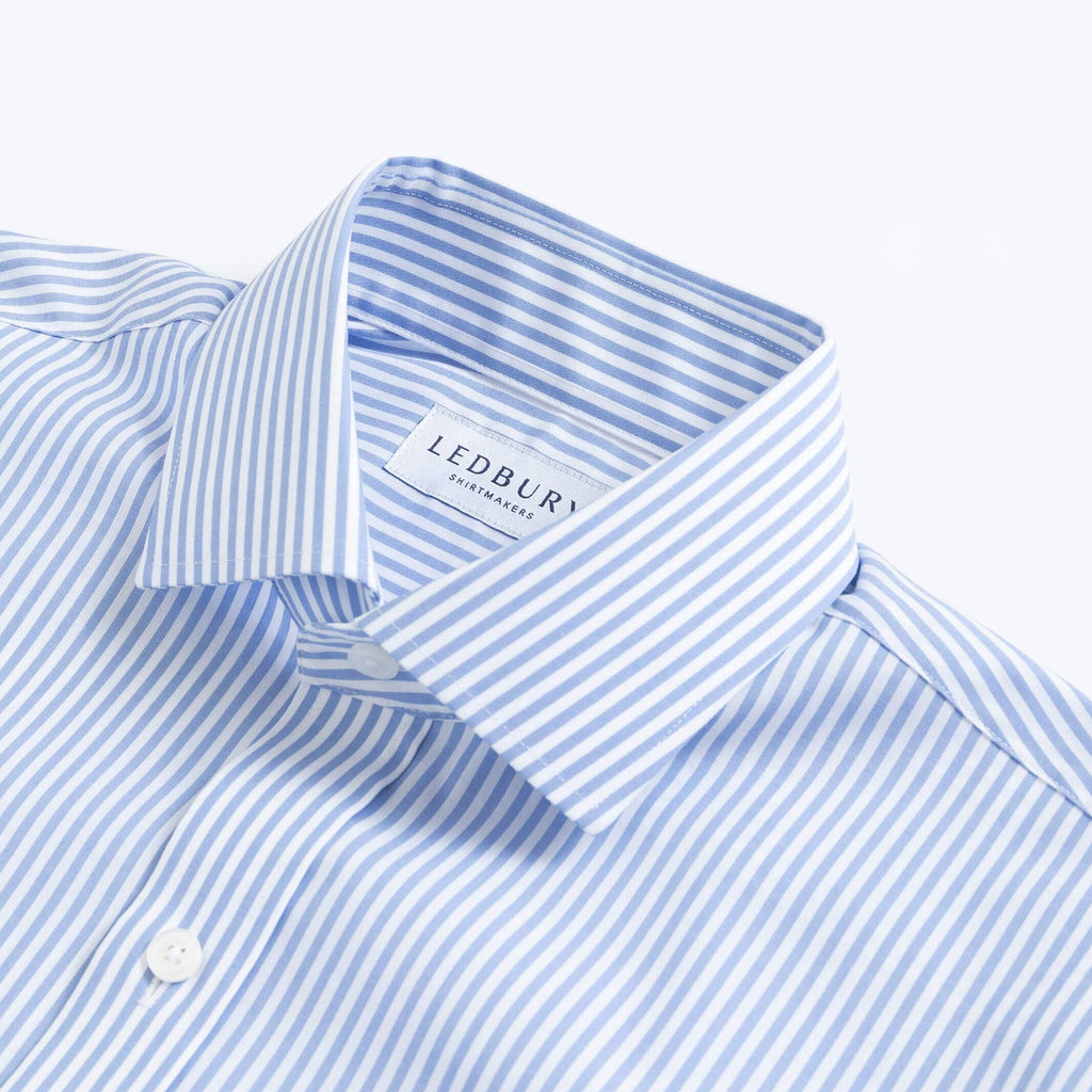 The Blue Wheeler Non Iron Stripe Custom Shirt Custom Dress Shirt- Ledbury