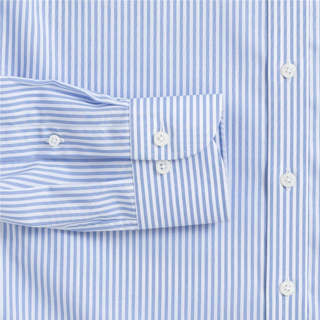 The Blue Wheeler Non Iron Stripe Custom Shirt Custom Dress Shirt- Ledbury