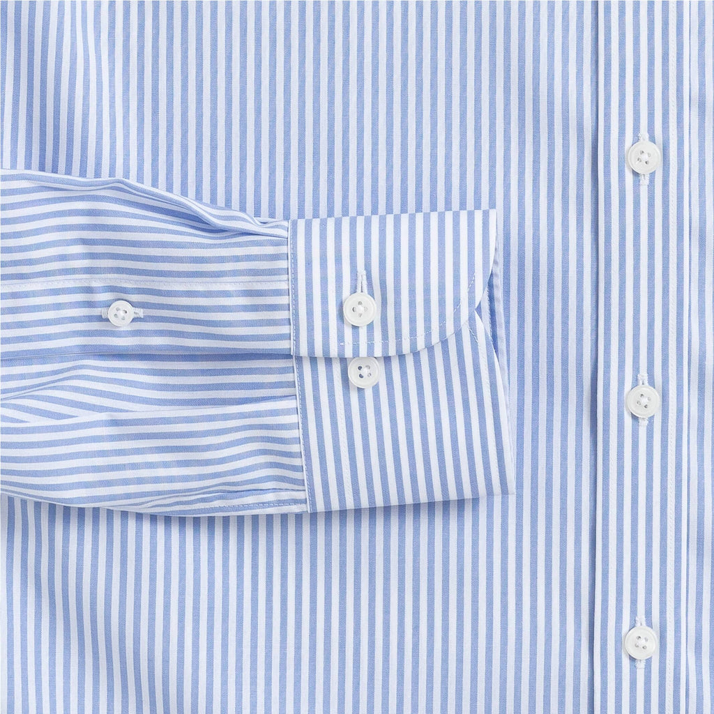 The Blue Wheeler Non Iron Stripe Custom Shirt Custom Dress Shirt- Ledbury