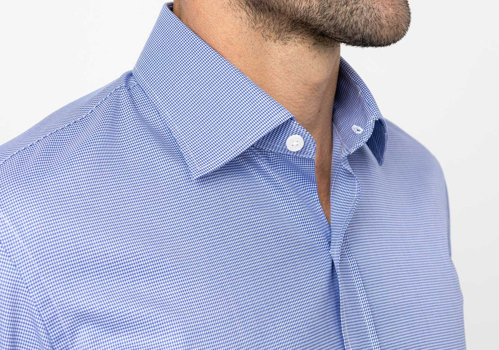 The Blue Wills Houndstooth Custom Shirt Custom Casual Shirt- Ledbury