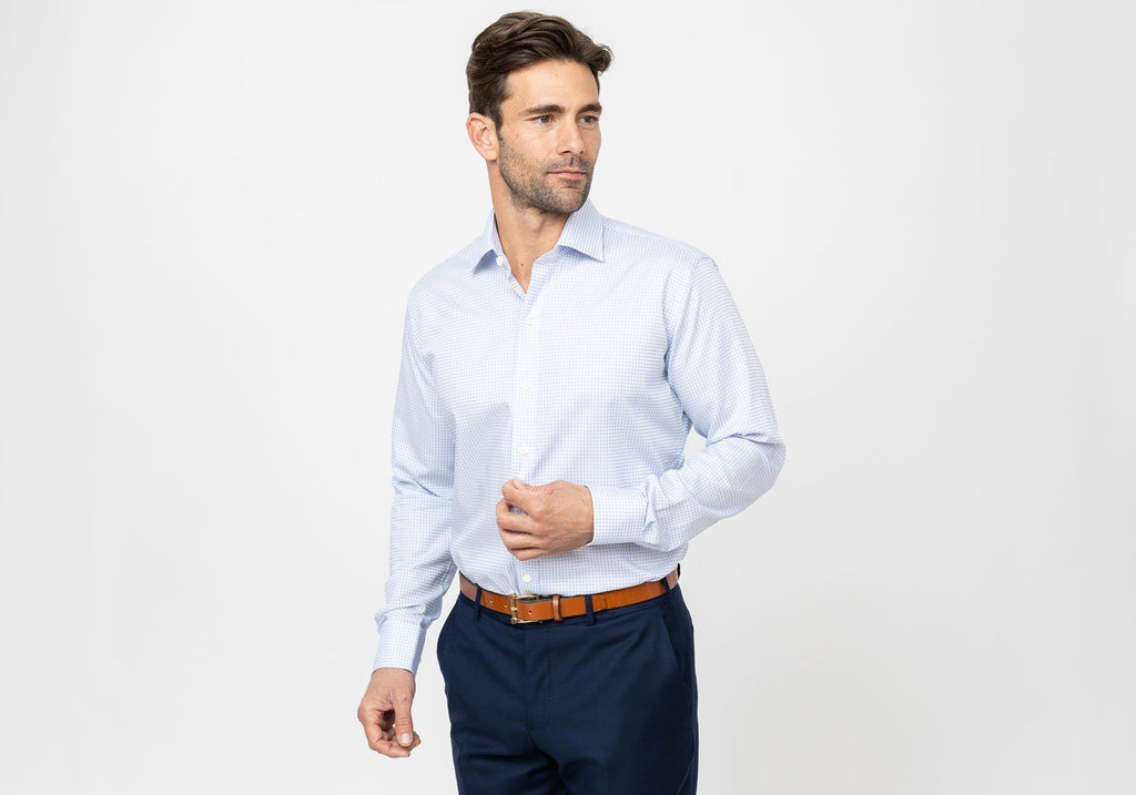 The Blue Windale Check Dress Shirt Dress Shirt- Ledbury