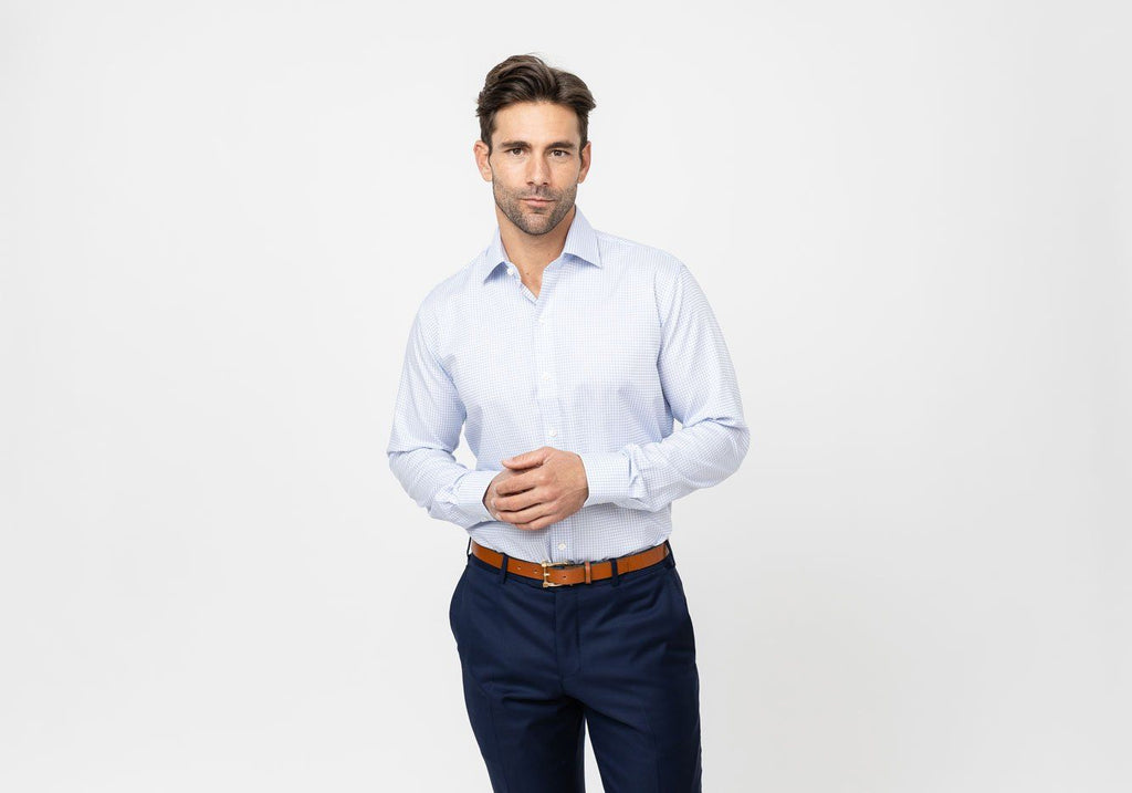 The Blue Windale Check Dress Shirt Dress Shirt- Ledbury