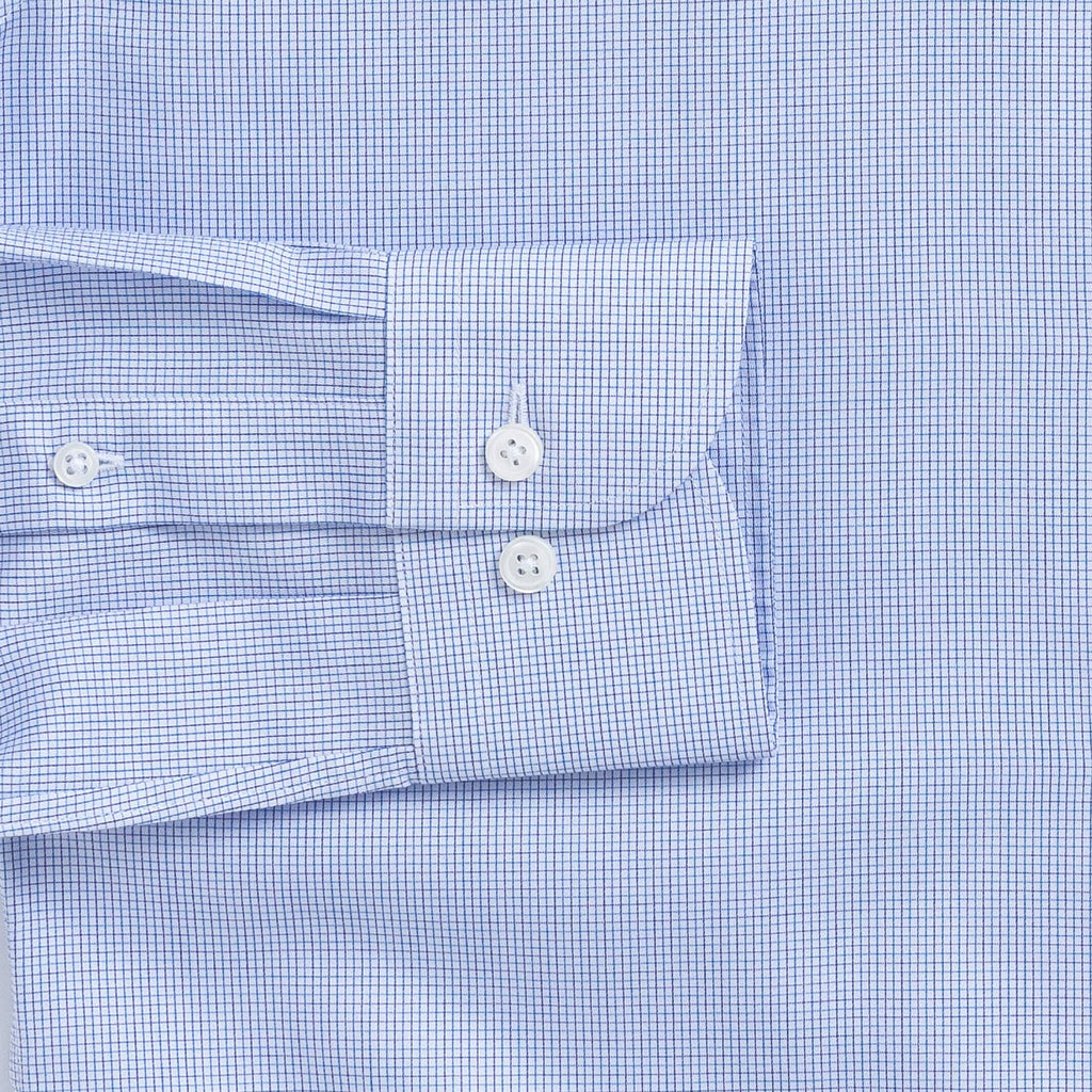 The Cobalt Boscher Check Custom Shirt Custom Dress Shirt- Ledbury