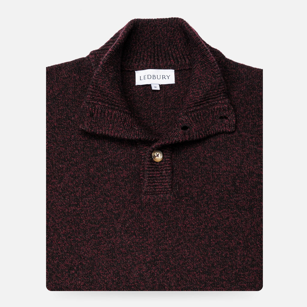 The Dark Burgundy Brewer Mock Neck Sweater Sweater- Ledbury