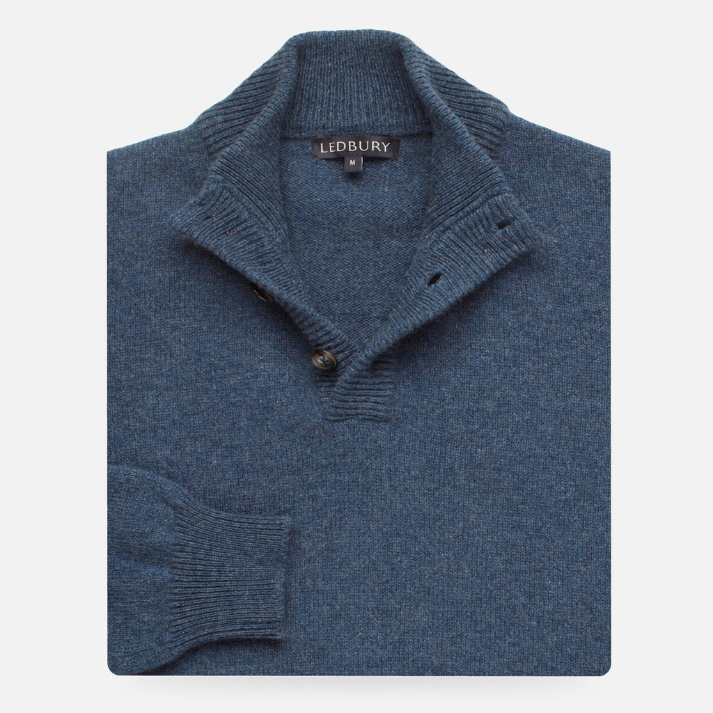 The Blue Heather Brewer Mock Neck Sweater Sweater- Ledbury