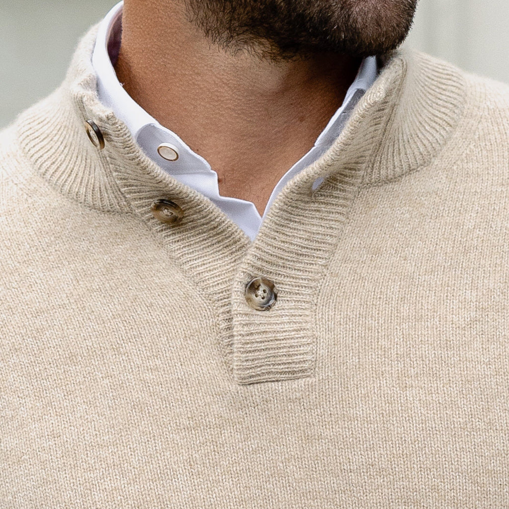 The Camel Heather Brewer Mock Neck Sweater Sweater- Ledbury