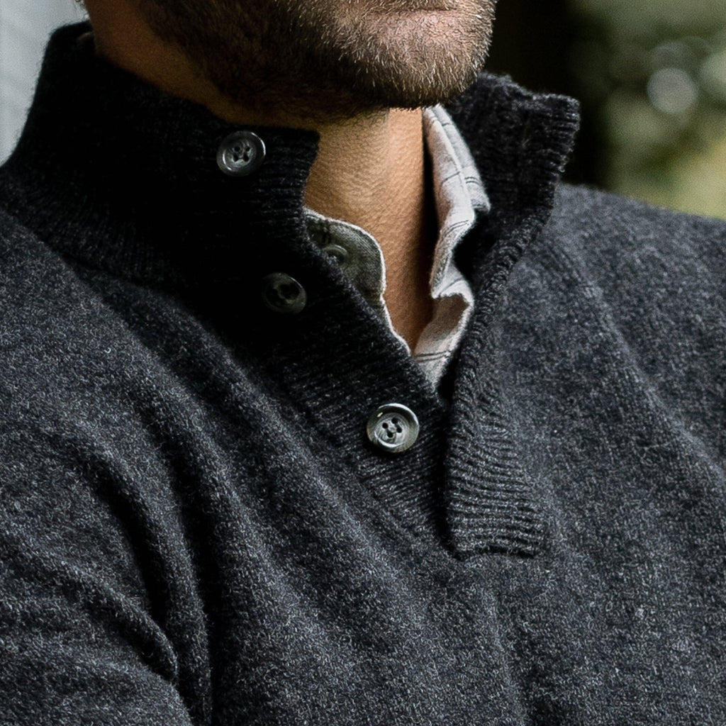 The Dark Grey Brewer Mock Neck Sweater Sweater- Ledbury