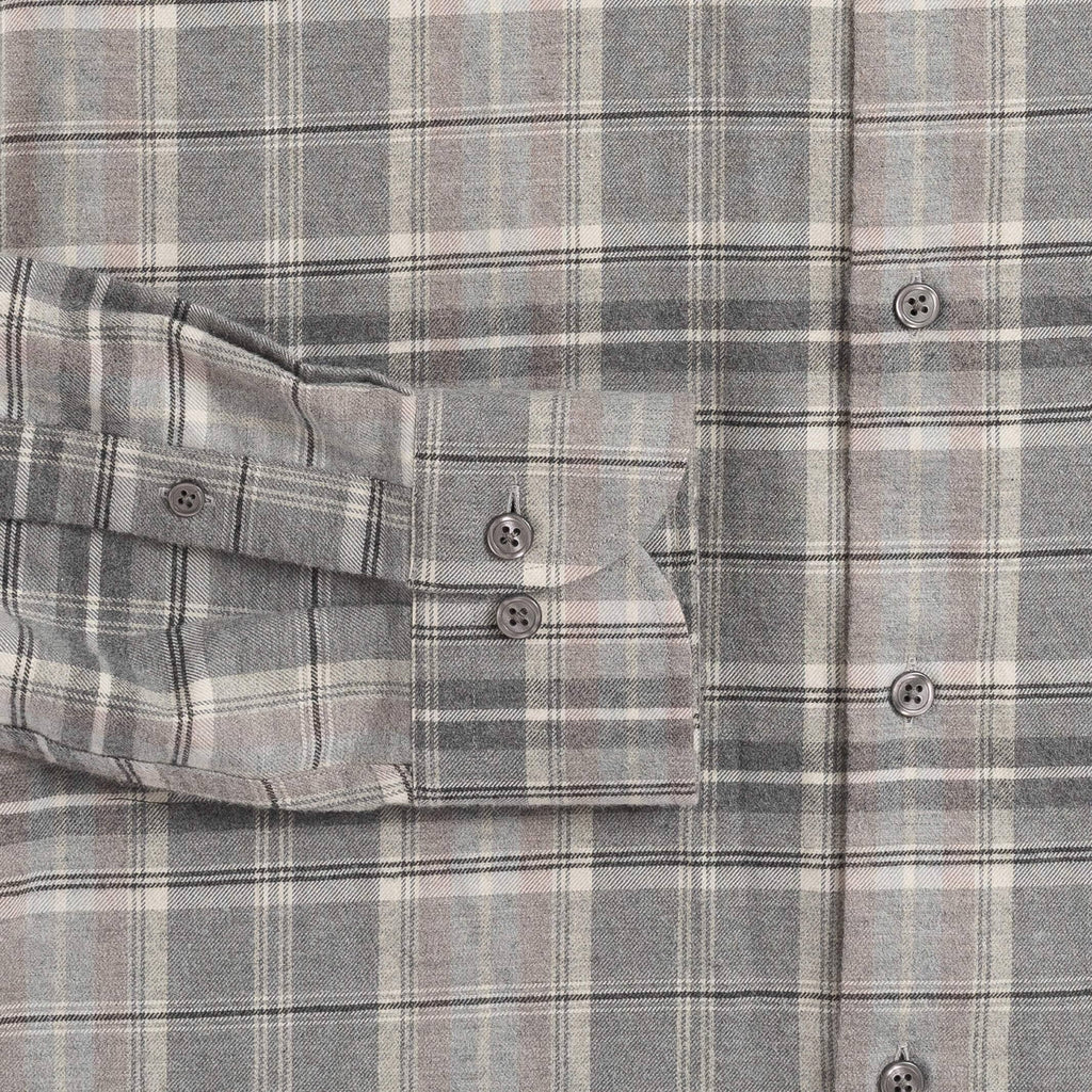 The Light Grey Callisto Cashmere Plaid Custom Shirt Custom Casual Shirt- Ledbury