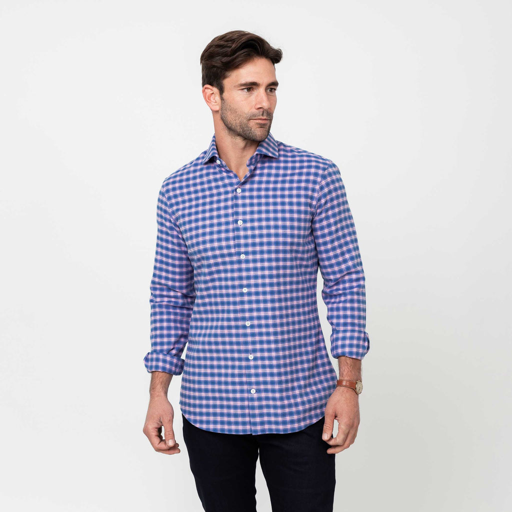 The Cerulean Lincoln Brushed Twill Custom Shirt Custom Casual Shirt- Ledbury