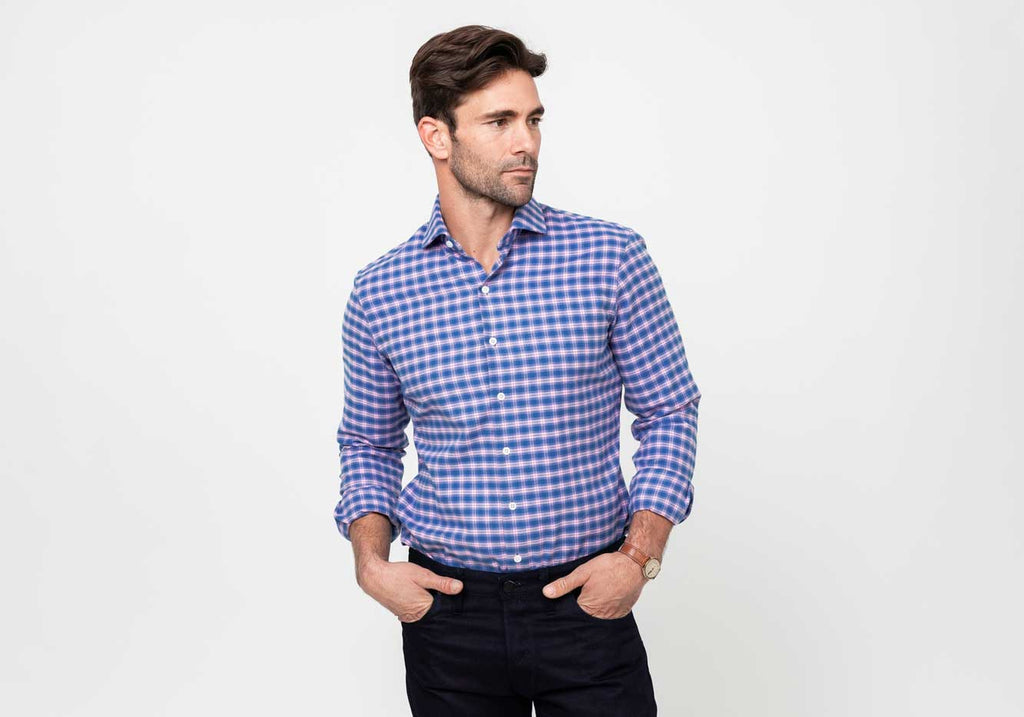 The Cerulean Lincoln Brushed Twill Custom Shirt Custom Casual Shirt- Ledbury