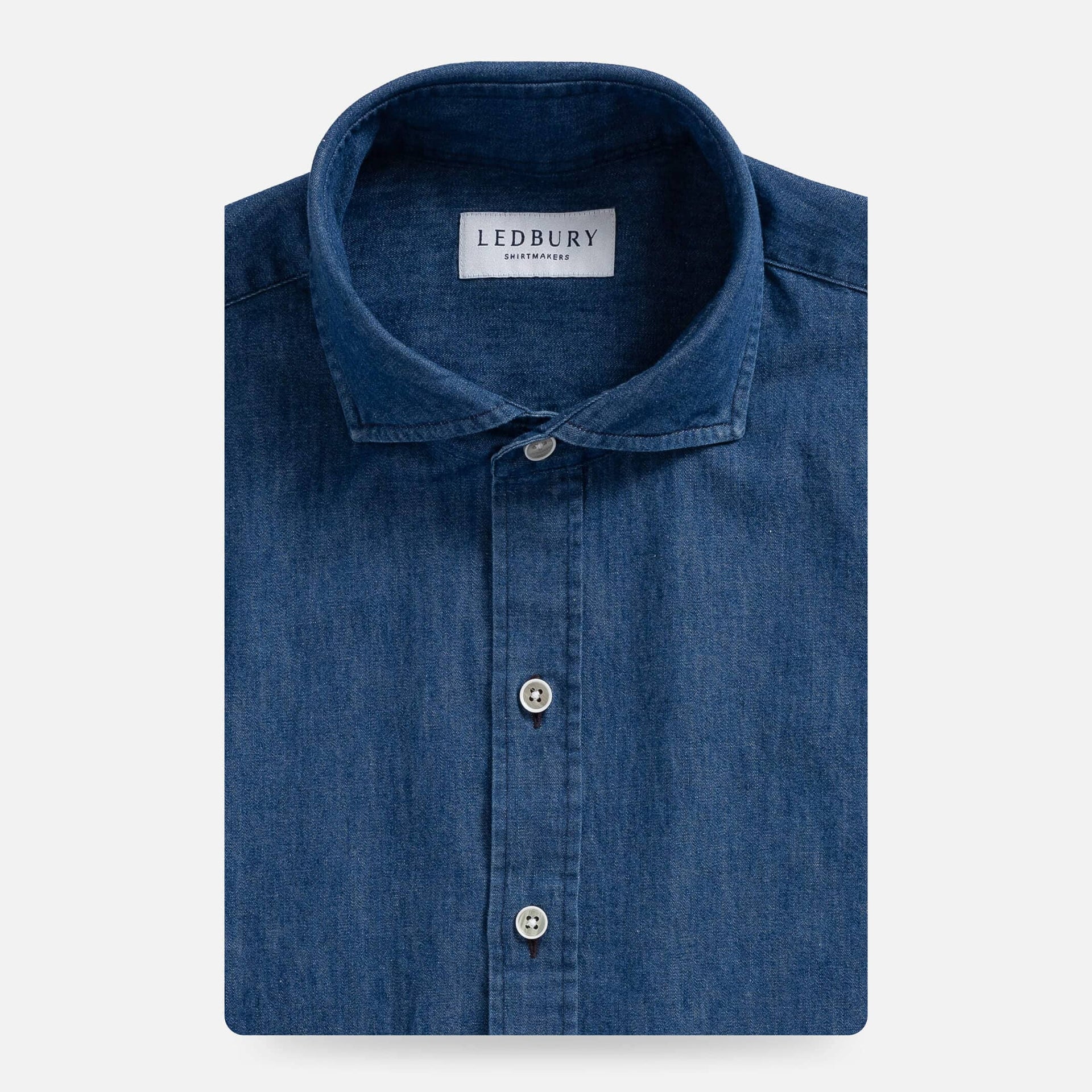 The Denim Blue Charlap Indigo Denim Custom Shirt – Ledbury