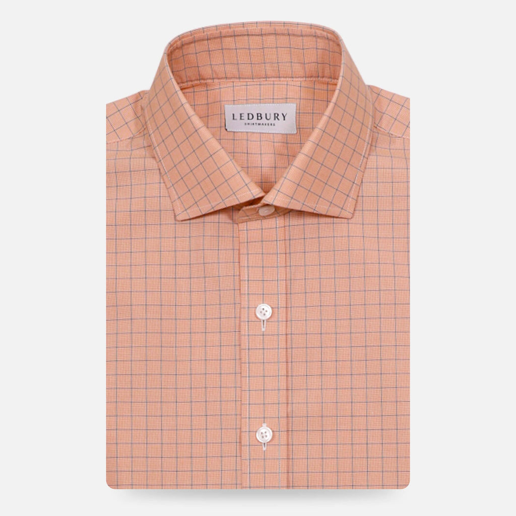 The Orange Clarendon Check Custom Shirt Custom Dress Shirt- Ledbury