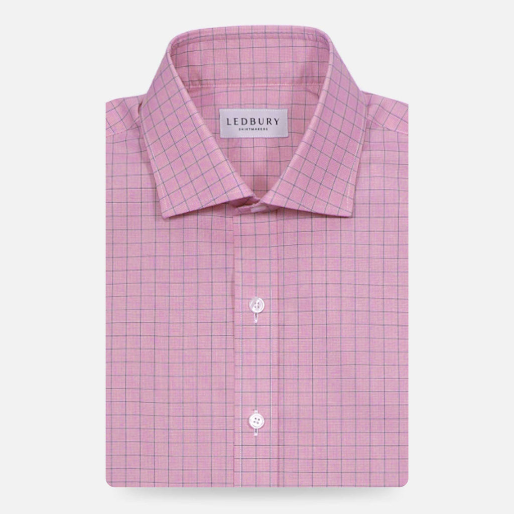 The Pink Clarendon Check Custom Shirt Custom Dress Shirt- Ledbury