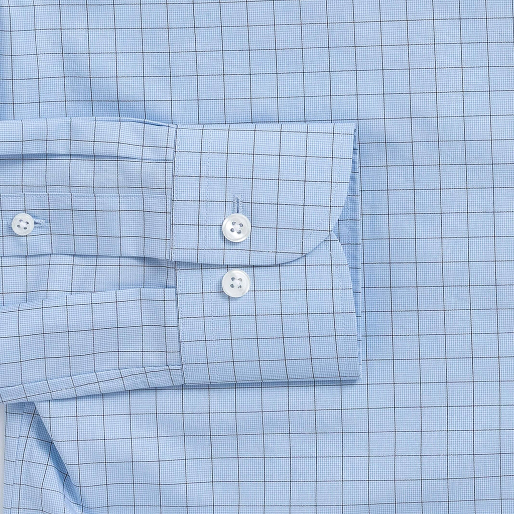 The Light Blue Clarendon Check Custom Shirt Custom Dress Shirt- Ledbury