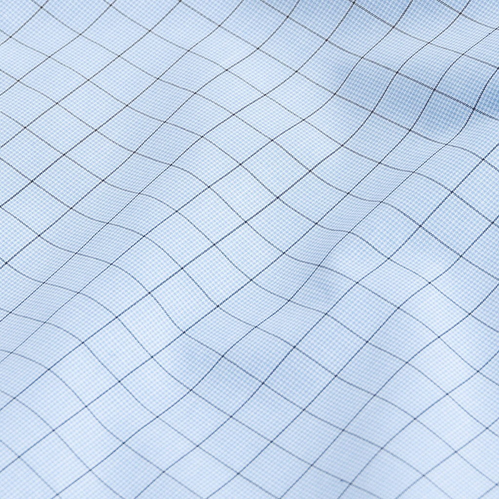 The Light Blue Clarendon Check Custom Shirt Custom Dress Shirt- Ledbury
