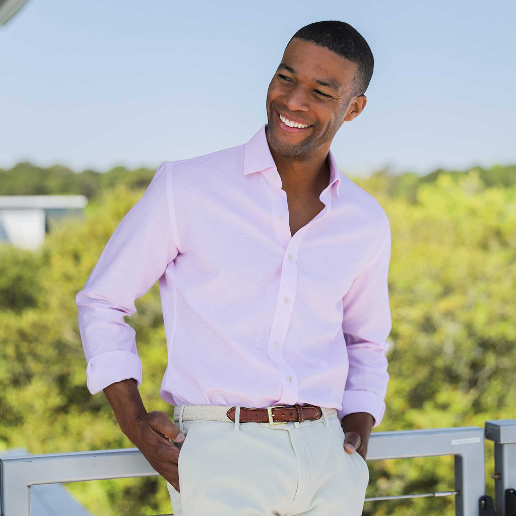 The Pale Pink Clevenger Cotton Linen Casual Shirt Casual Shirt- Ledbury