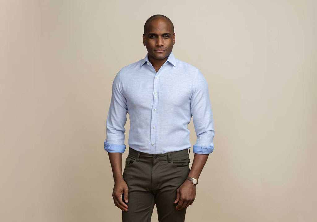 The Light Blue Clevenger Cotton Linen Casual Shirt Casual Shirt- Ledbury