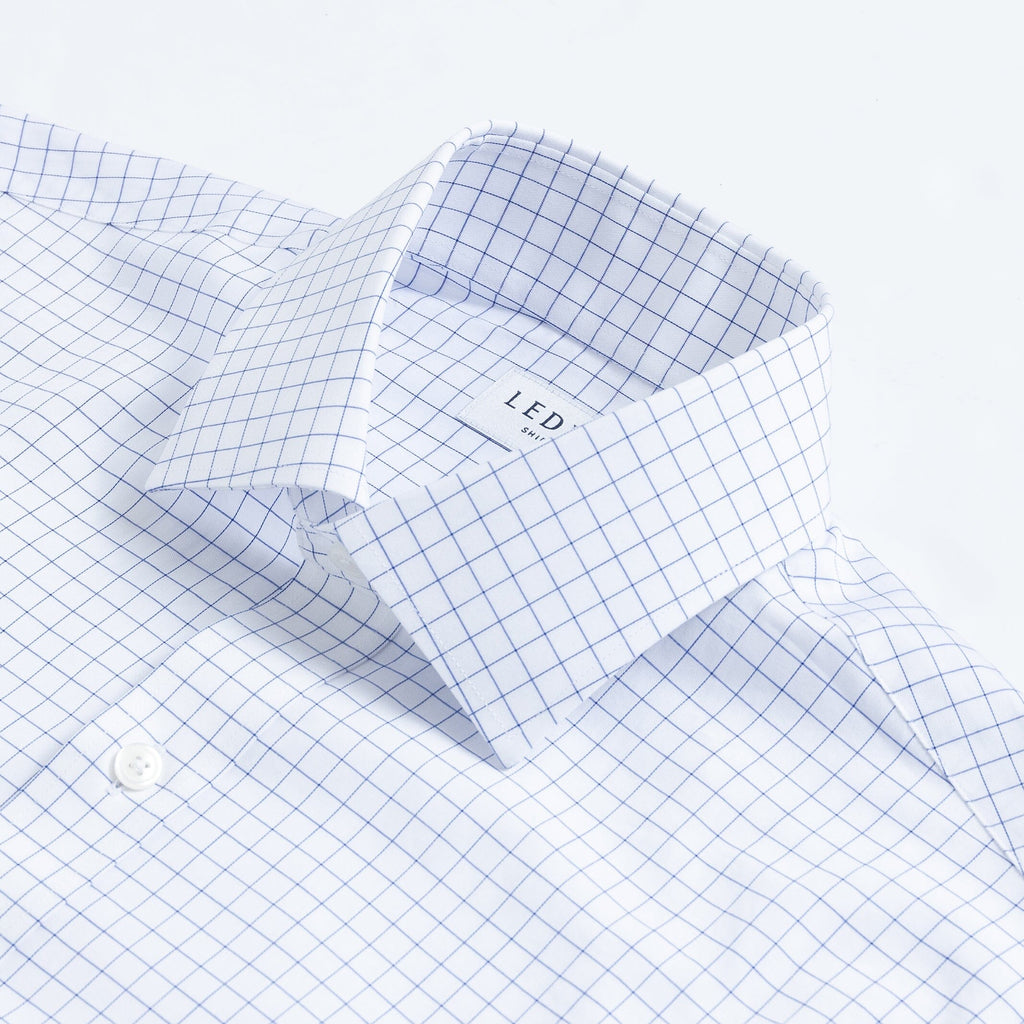 The Blue Cliffe Check Custom Shirt Custom Dress Shirt- Ledbury