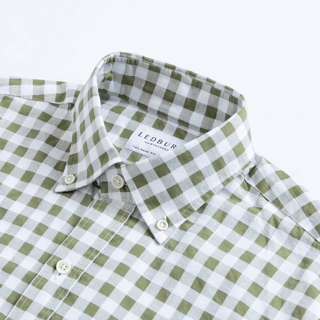 The Dusty Olive Coleman Cotton Linen Gingham Casual Shirt Casual Shirt- Ledbury