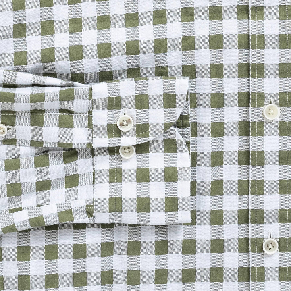 The Dusty Olive Coleman Cotton Linen Gingham Casual Shirt Casual Shirt- Ledbury