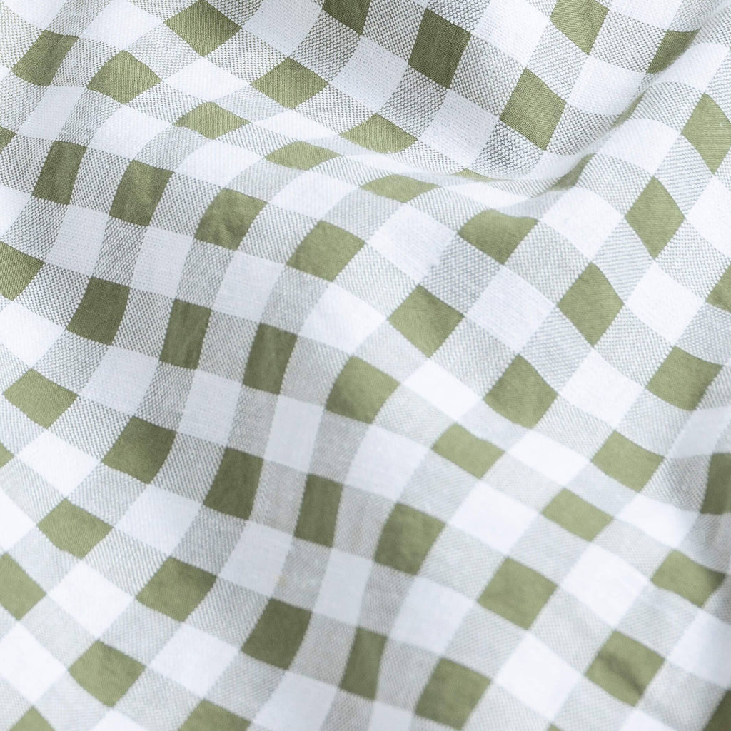 The Dusty Olive Coleman Cotton Linen Gingham Casual Shirt Casual Shirt- Ledbury