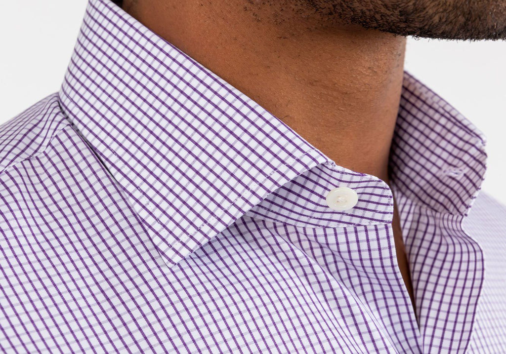 The Purple Coleridge Box Check Dress Shirt Dress Shirt- Ledbury