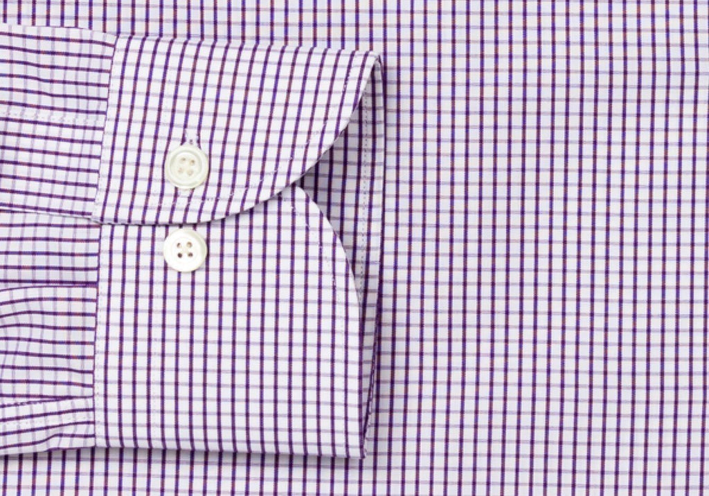 The Purple Coleridge Box Check Dress Shirt Dress Shirt- Ledbury