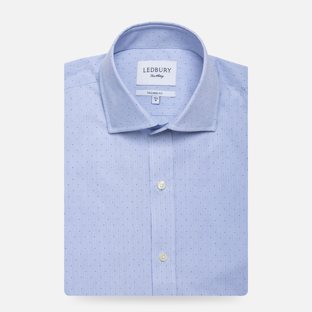 The Blue Conlon Dot Dress Shirt Dress Shirt- Ledbury