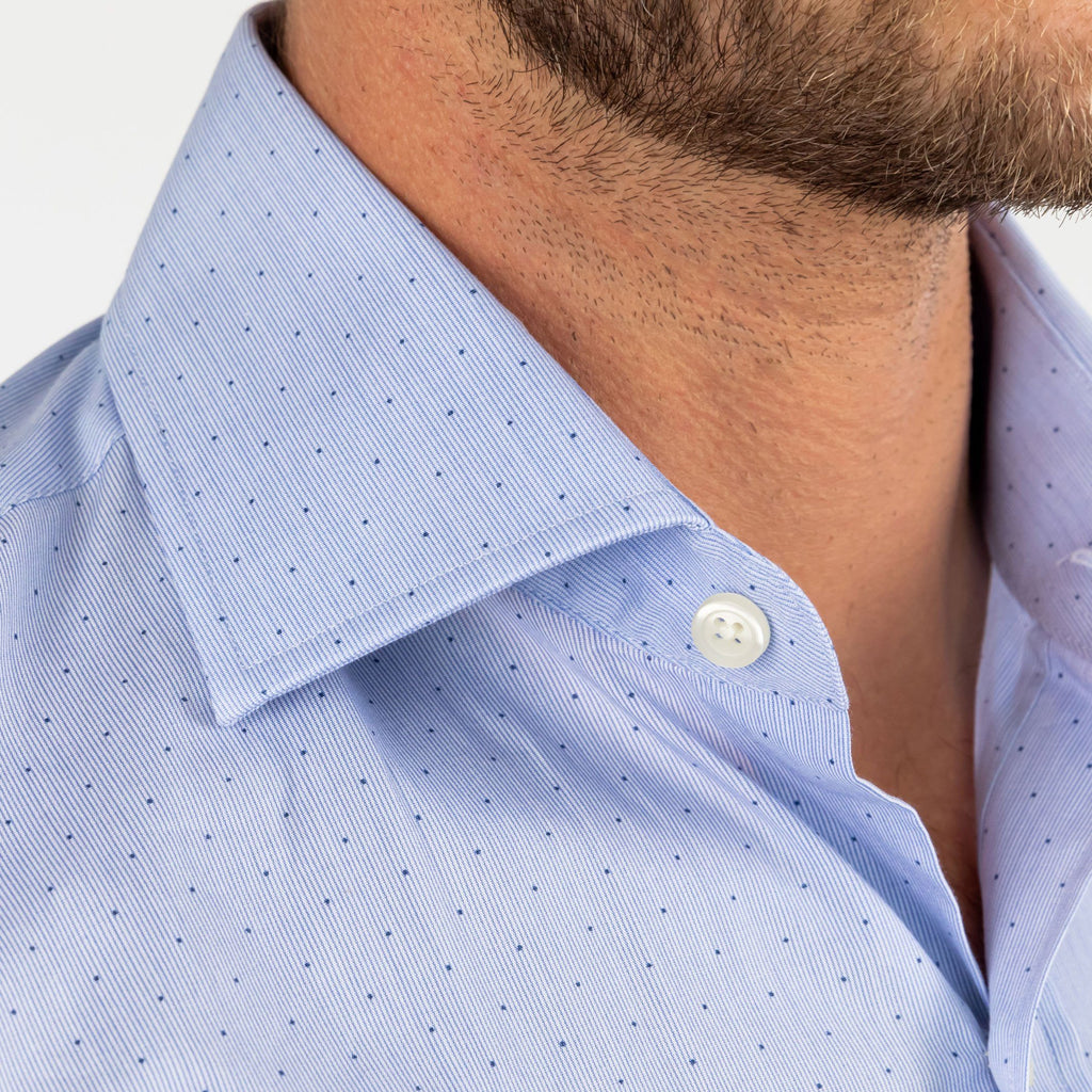 The Blue Conlon Dot Dress Shirt Dress Shirt- Ledbury