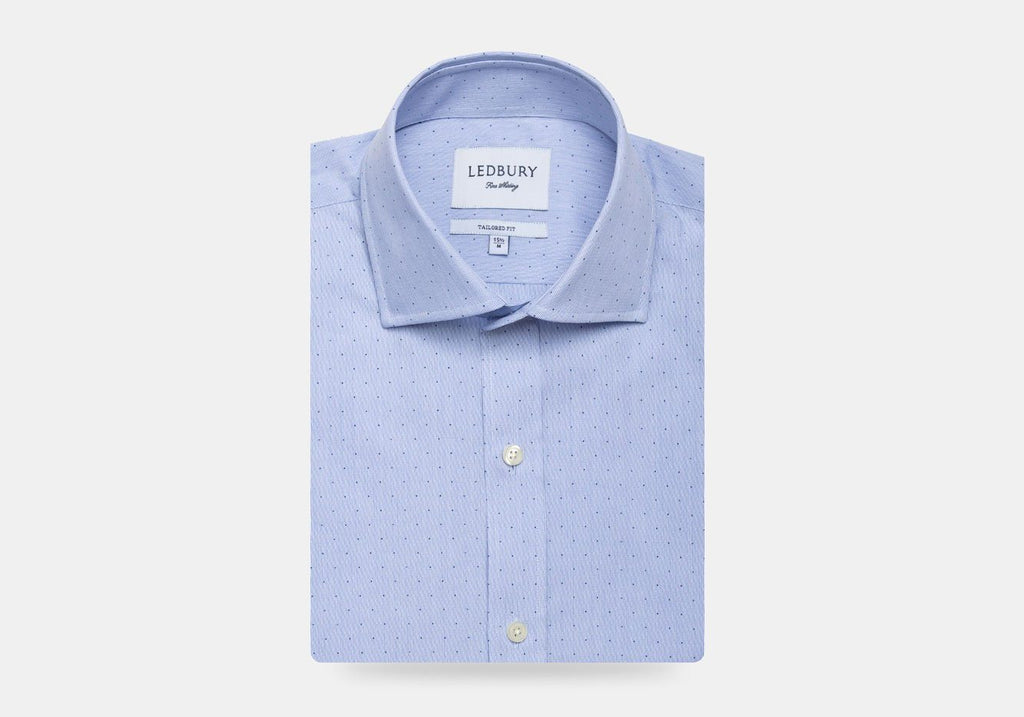 The Blue Conlon Dot Dress Shirt Dress Shirt- Ledbury
