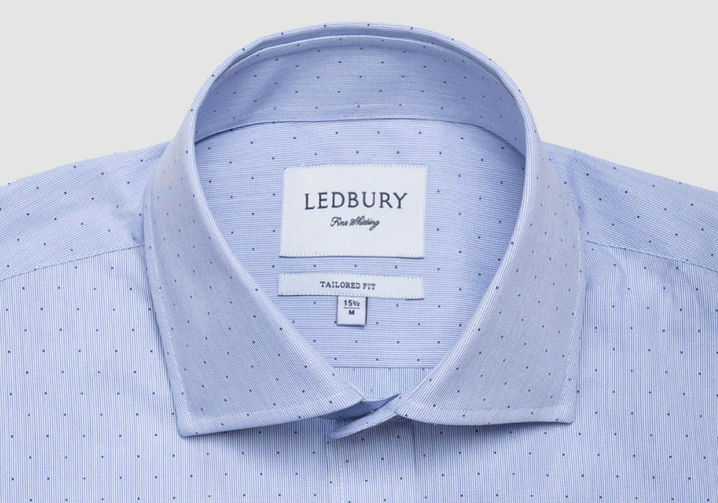 The Blue Conlon Dot Dress Shirt Dress Shirt- Ledbury