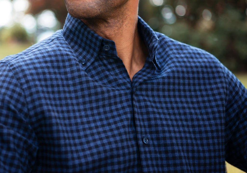 The Navy Corbett Gingham Casual Shirt Casual Shirt- Ledbury