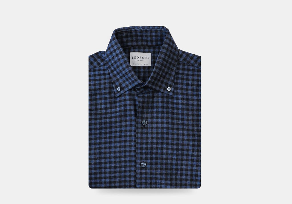 The Navy Corbett Gingham Casual Shirt Casual Shirt- Ledbury