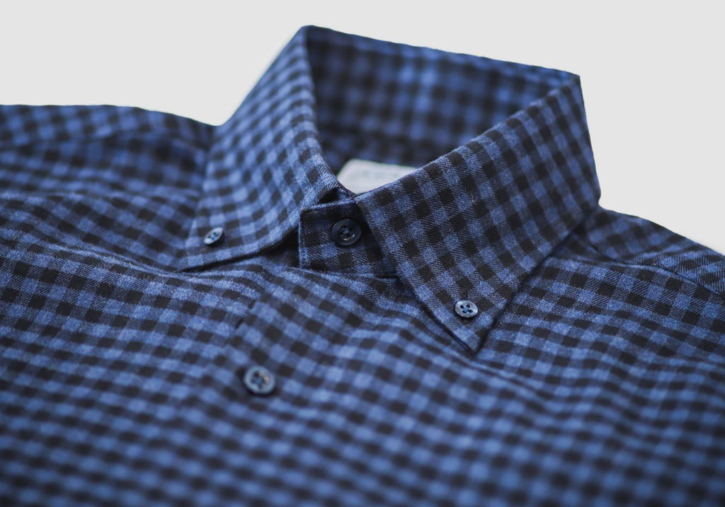 The Navy Corbett Gingham Casual Shirt Casual Shirt- Ledbury